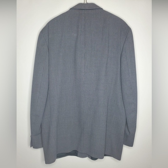 Jones New York 100% Wool Tweed Mens Graph Check Plaid Windowpane Tall Blazer 46L - Picture 8 of 8